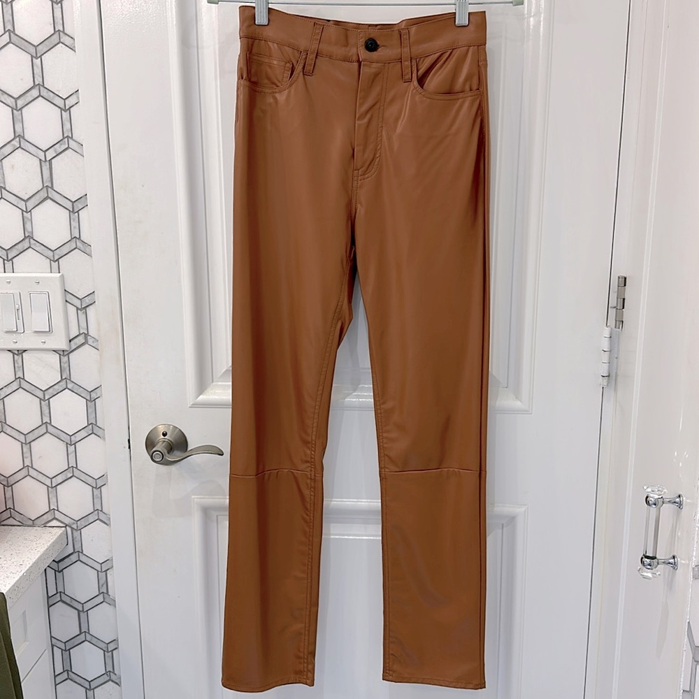 Jonathan Simkhai rust color vegan leather pants. Size 26